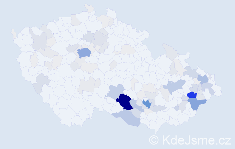 Příjmení: 'Palát', počet výskytů 496 v celé ČR