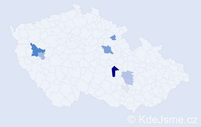 Příjmení: 'Turzo', počet výskytů 18 v celé ČR