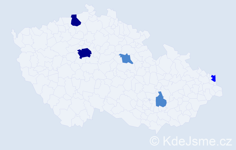 Příjmení: 'Rusňaková', počet výskytů 10 v celé ČR