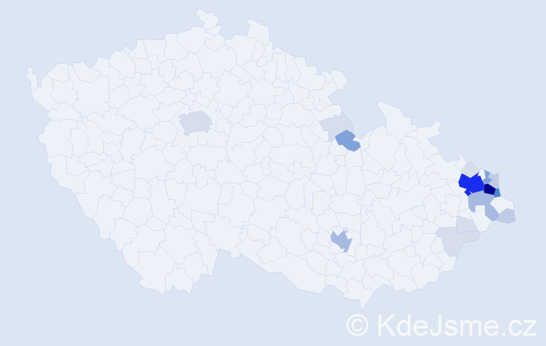 Příjmení: 'Burkotová', počet výskytů 69 v celé ČR