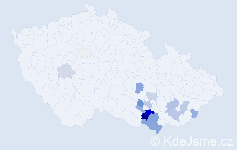 Příjmení: 'Zabil', počet výskytů 35 v celé ČR
