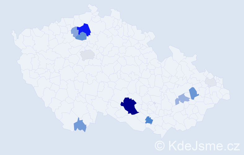 Příjmení: 'Loupal', počet výskytů 32 v celé ČR