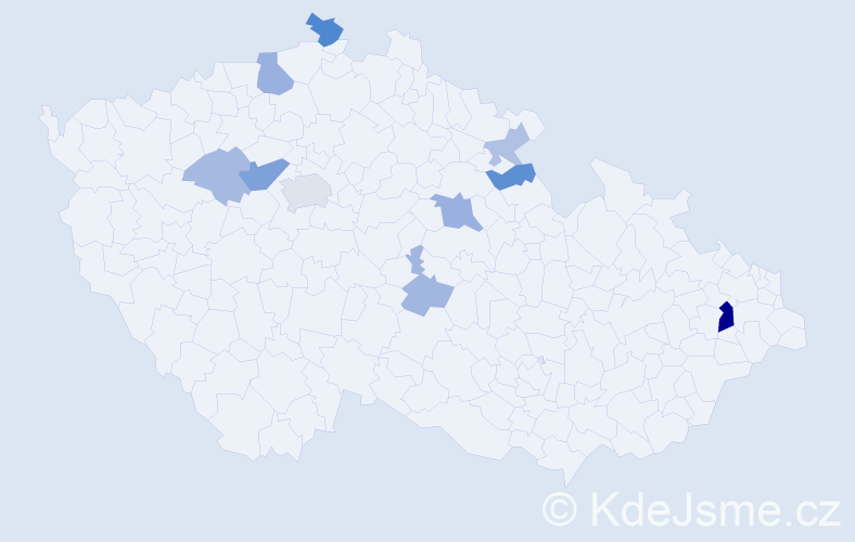 Příjmení: 'Čambál', počet výskytů 21 v celé ČR