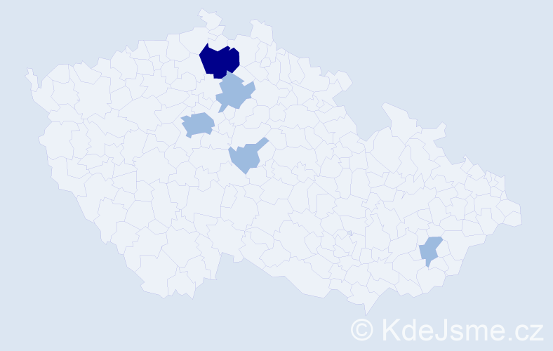 Příjmení: 'Kravcivová', počet výskytů 8 v celé ČR