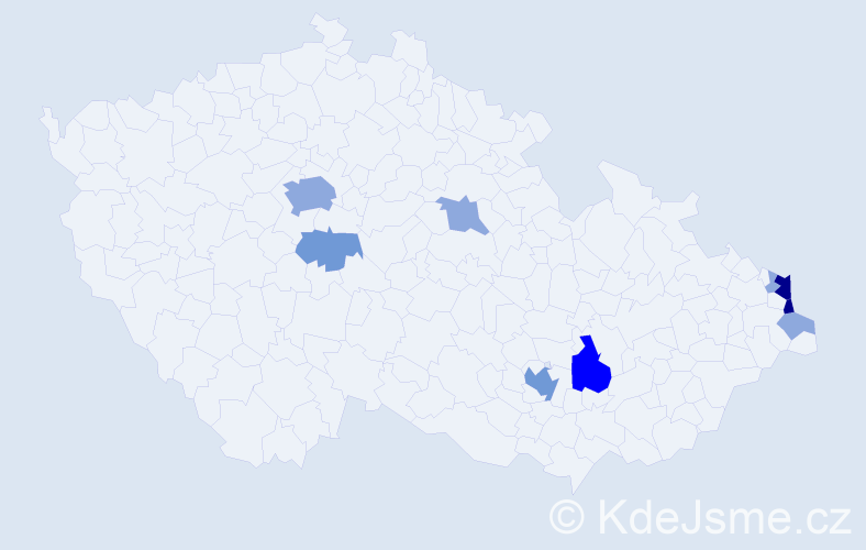 Příjmení: 'Polednik', počet výskytů 24 v celé ČR