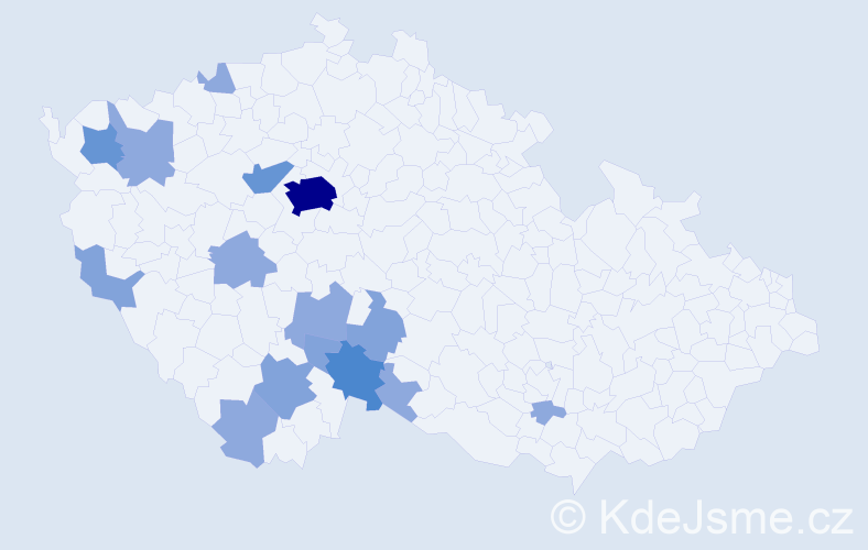 Příjmení: 'Mandelíček', počet výskytů 33 v celé ČR