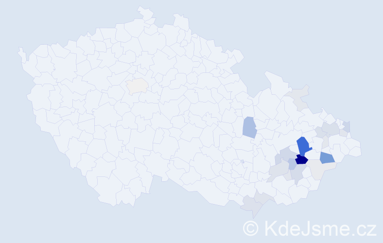 Příjmení: 'Mikšánek', počet výskytů 77 v celé ČR
