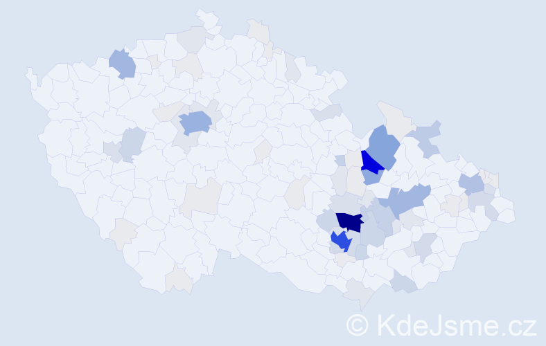 Příjmení: 'Keprt', počet výskytů 351 v celé ČR