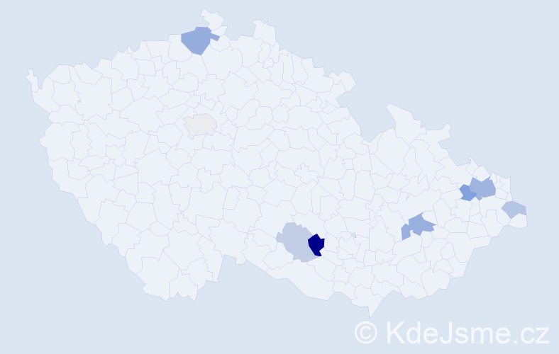 Příjmení: 'Kolesarová', počet výskytů 15 v celé ČR