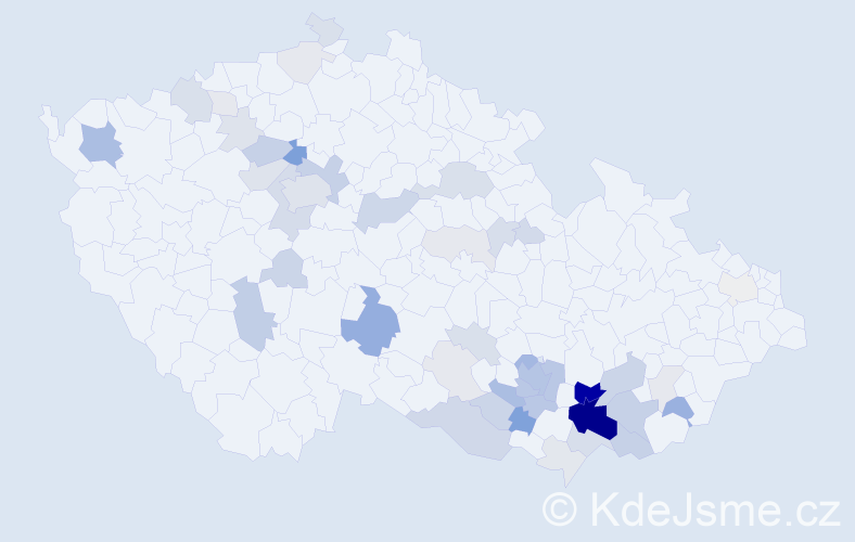 Příjmení: 'Goliáš', počet výskytů 153 v celé ČR