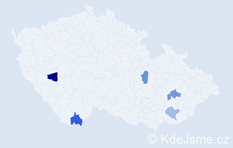 Příjmení: 'Lavrinčiková', počet výskytů 6 v celé ČR