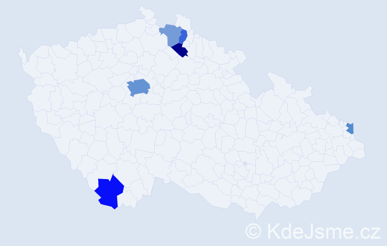 Příjmení: 'Schaeferová', počet výskytů 13 v celé ČR