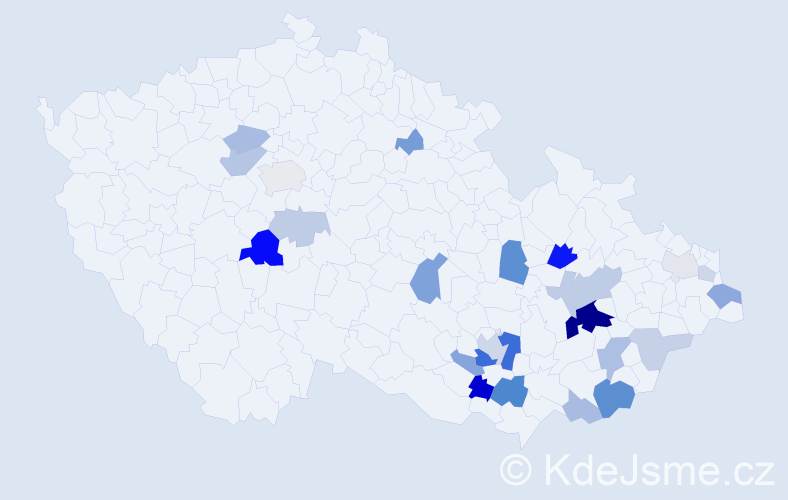 Příjmení: 'Malenda', počet výskytů 59 v celé ČR