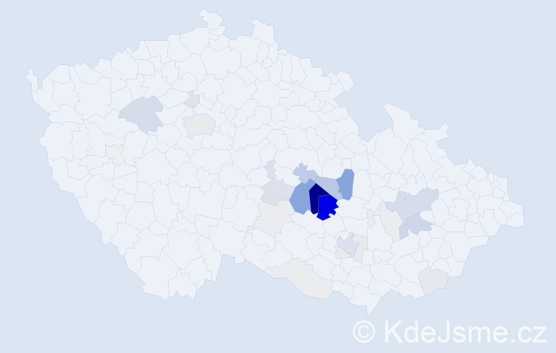 Příjmení: 'Hanych', počet výskytů 97 v celé ČR