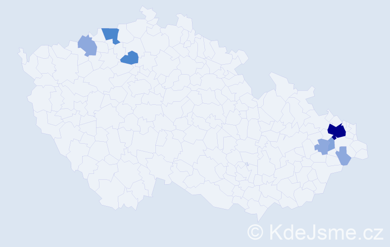 Příjmení: 'Teichert', počet výskytů 21 v celé ČR