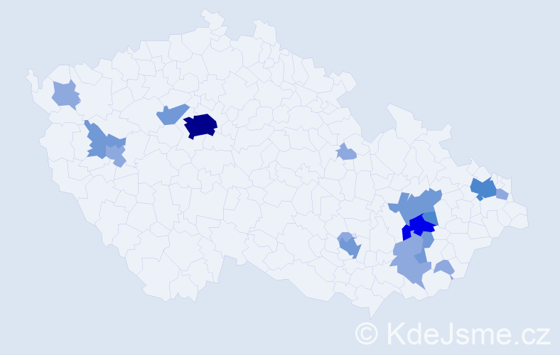 Příjmení: 'Obadálková', počet výskytů 37 v celé ČR