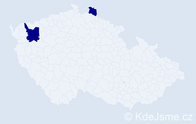 Příjmení: 'Keleberc', počet výskytů 2 v celé ČR