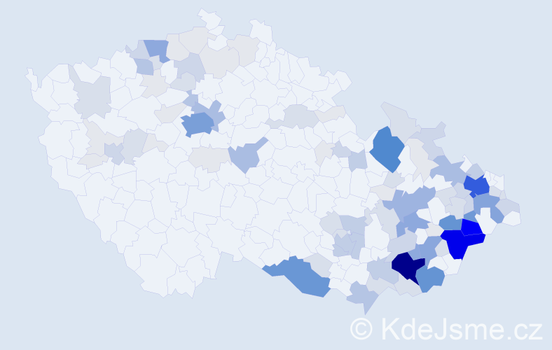 Příjmení: 'Martinák', počet výskytů 414 v celé ČR