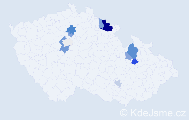 Příjmení: 'Dombaiová', počet výskytů 29 v celé ČR