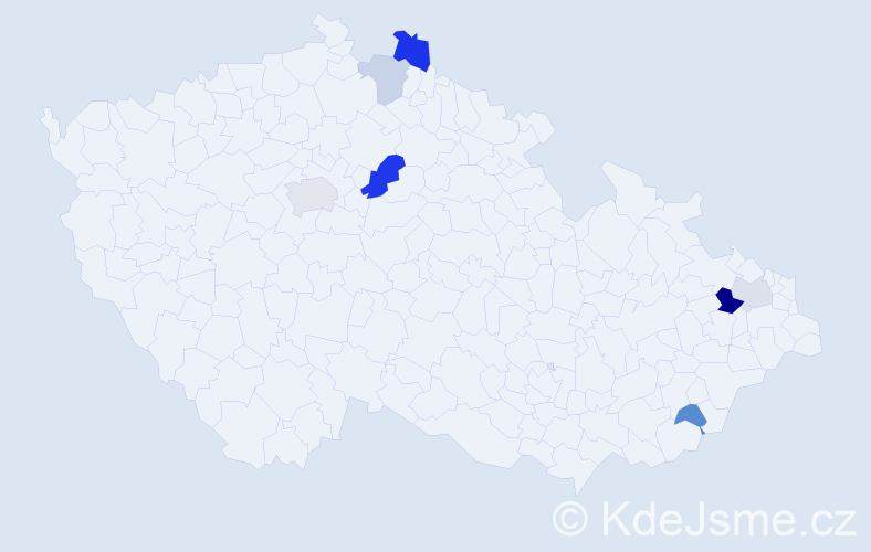Příjmení: 'Sláčal', počet výskytů 13 v celé ČR
