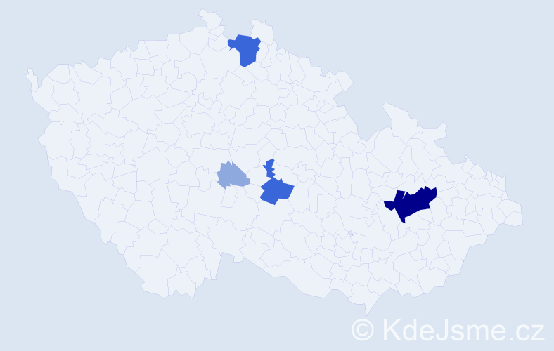 Příjmení: 'Krečman', počet výskytů 16 v celé ČR