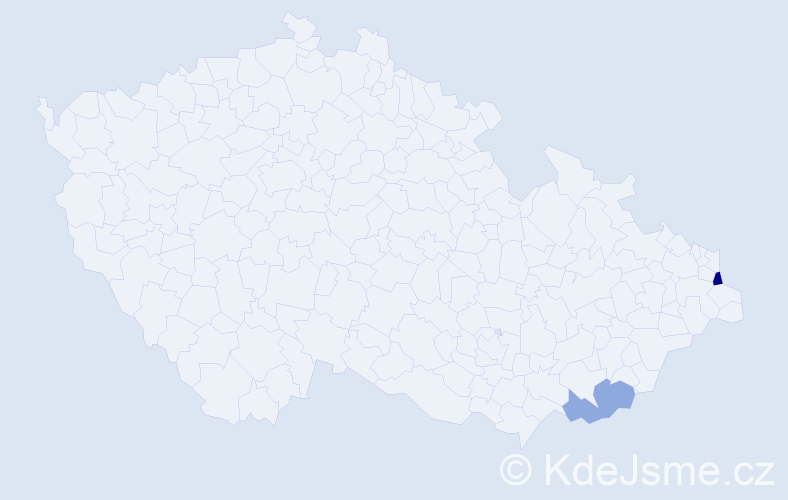 Příjmení: 'Kyc', počet výskytů 11 v celé ČR