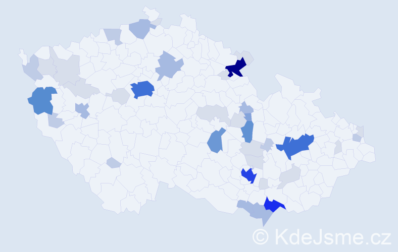 Příjmení: 'Galbová', počet výskytů 143 v celé ČR