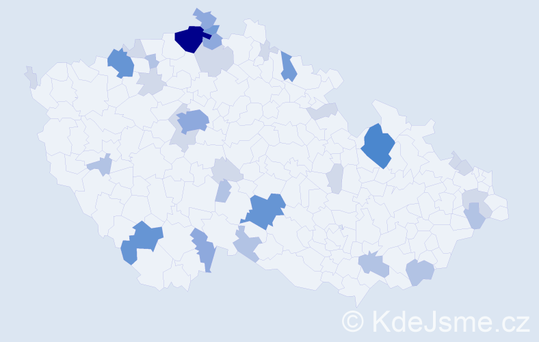 Příjmení: 'Čičák', počet výskytů 90 v celé ČR