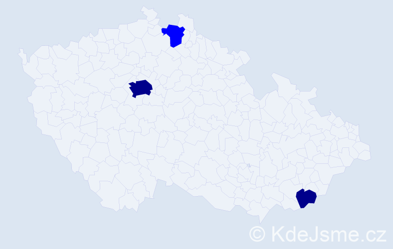 Příjmení: 'Helcová', počet výskytů 5 v celé ČR