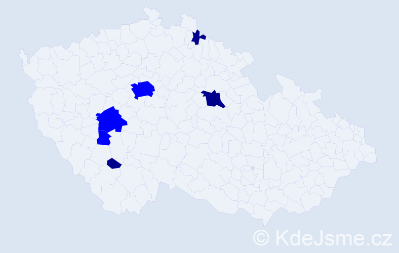 Příjmení: 'Benadik', počet výskytů 9 v celé ČR