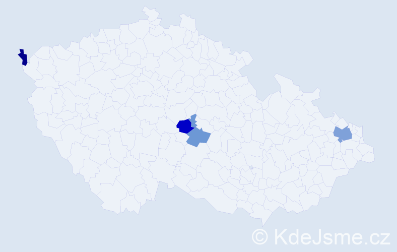 Příjmení: 'Vožňáková', počet výskytů 6 v celé ČR