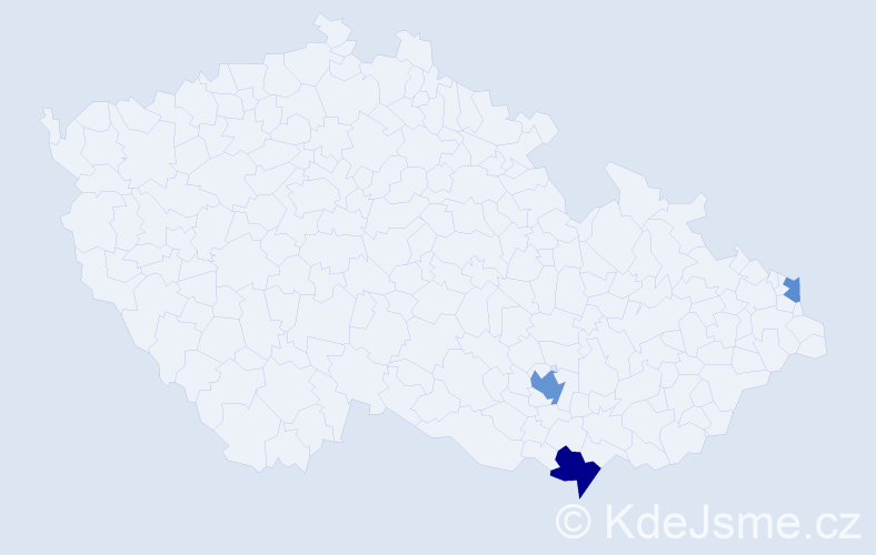 Příjmení: 'Ušpáková', počet výskytů 6 v celé ČR