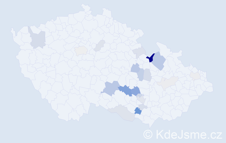 Příjmení: 'Rouča', počet výskytů 55 v celé ČR