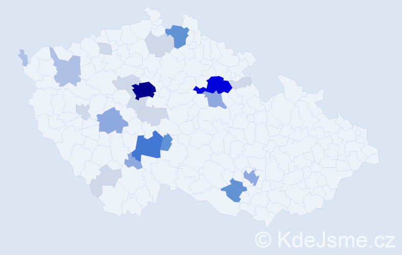 Příjmení: 'Nesvačilová', počet výskytů 84 v celé ČR