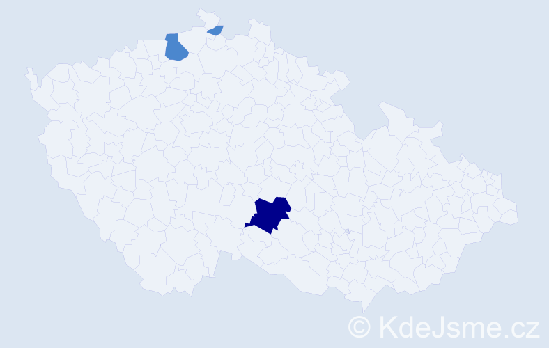 Příjmení: 'Lapšová', počet výskytů 5 v celé ČR