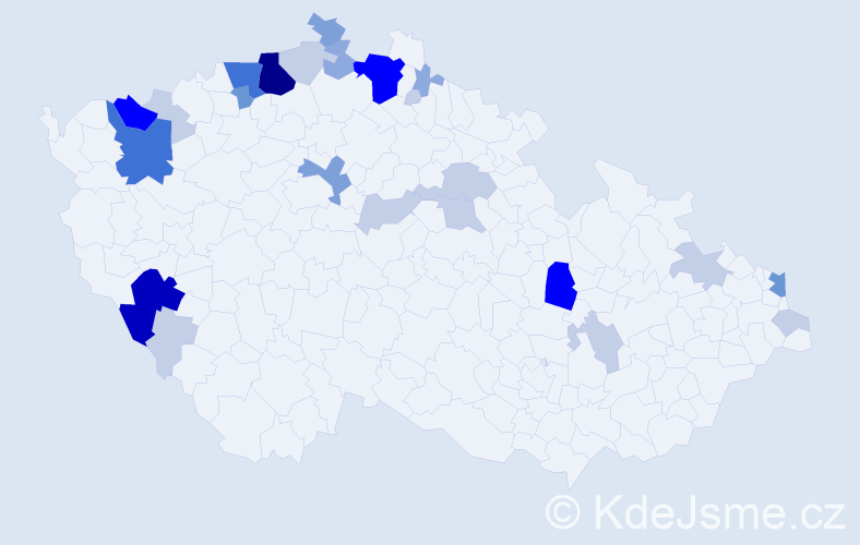 Příjmení: 'Hanisch', počet výskytů 87 v celé ČR