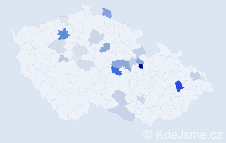 Příjmení: 'Klumparová', počet výskytů 69 v celé ČR