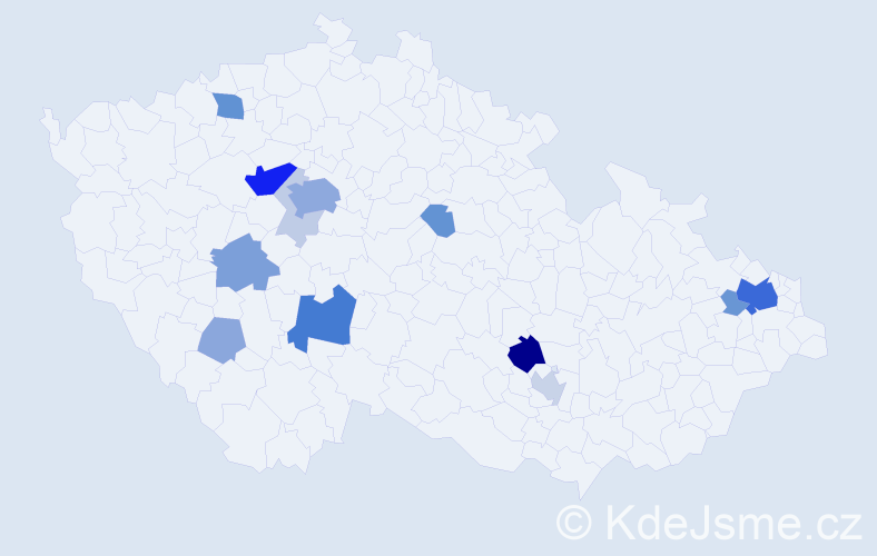 Příjmení: 'Kludská', počet výskytů 51 v celé ČR