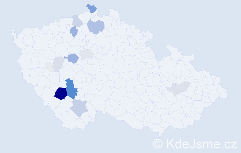 Příjmení: 'Hoštička', počet výskytů 63 v celé ČR