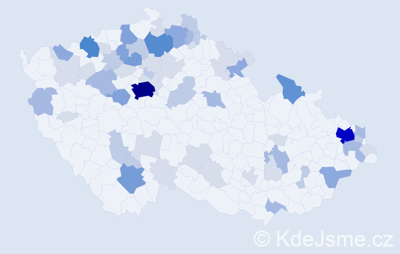 Příjmení: 'Marcinová', počet výskytů 182 v celé ČR