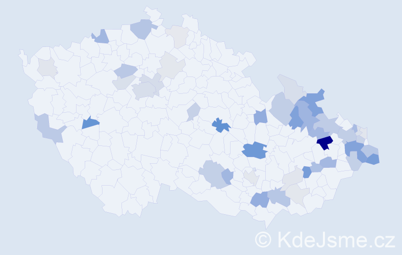 Příjmení: 'Murínová', počet výskytů 133 v celé ČR