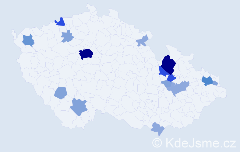 Příjmení: 'Dražný', počet výskytů 51 v celé ČR