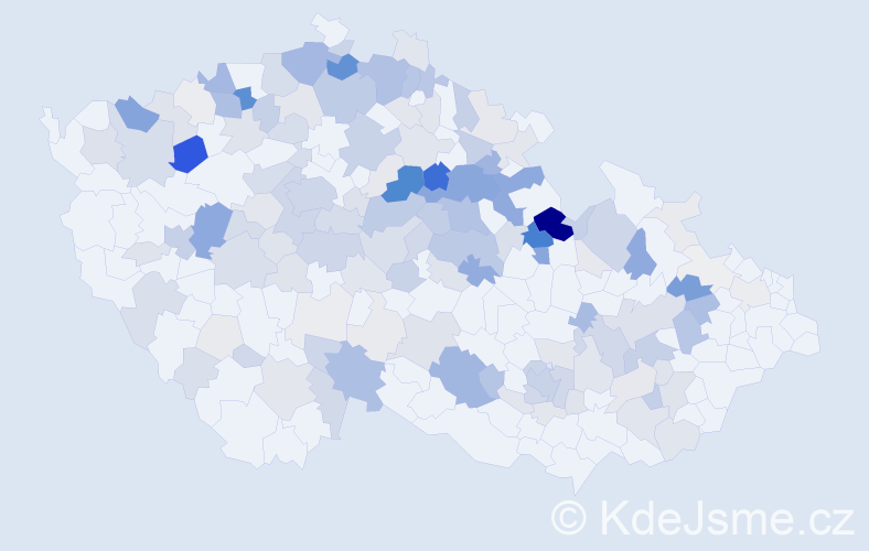 Příjmení: 'Lehký', počet výskytů 628 v celé ČR