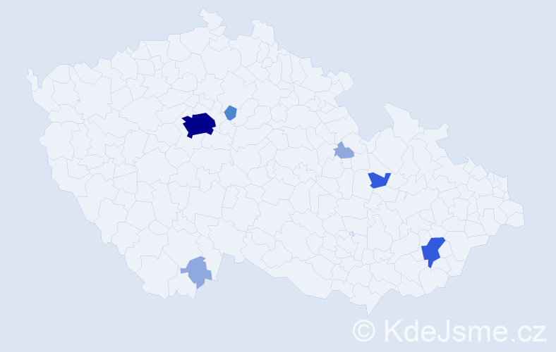 Příjmení: 'Castillo', počet výskytů 15 v celé ČR