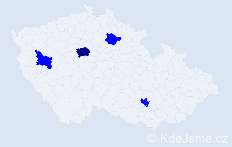 Příjmení: 'Pirvu', počet výskytů 6 v celé ČR