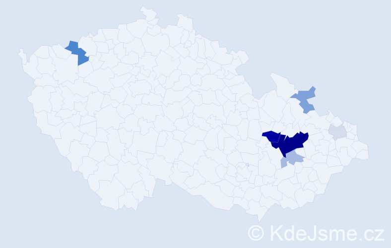 Příjmení: 'Bolová', počet výskytů 17 v celé ČR