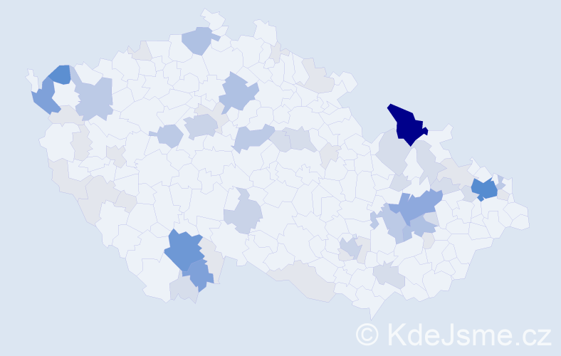 Příjmení: 'Salva', počet výskytů 192 v celé ČR