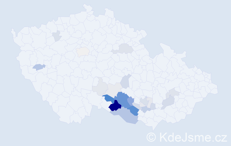 Příjmení: 'Virgl', počet výskytů 88 v celé ČR
