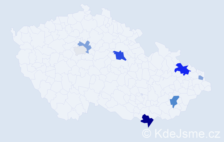 Příjmení: 'Barvičová', počet výskytů 14 v celé ČR