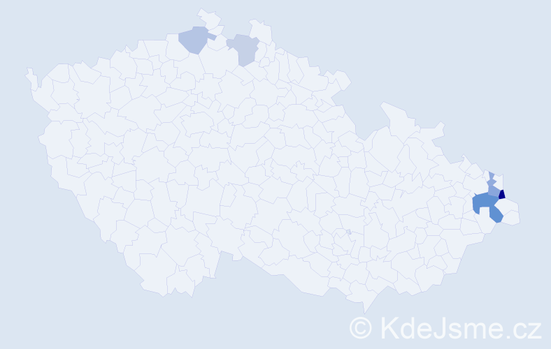Příjmení: 'Tvardziková', počet výskytů 12 v celé ČR